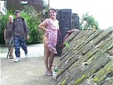 Filthy Shaz flashes and squirts in public as crazy exhibitionist milf roams the